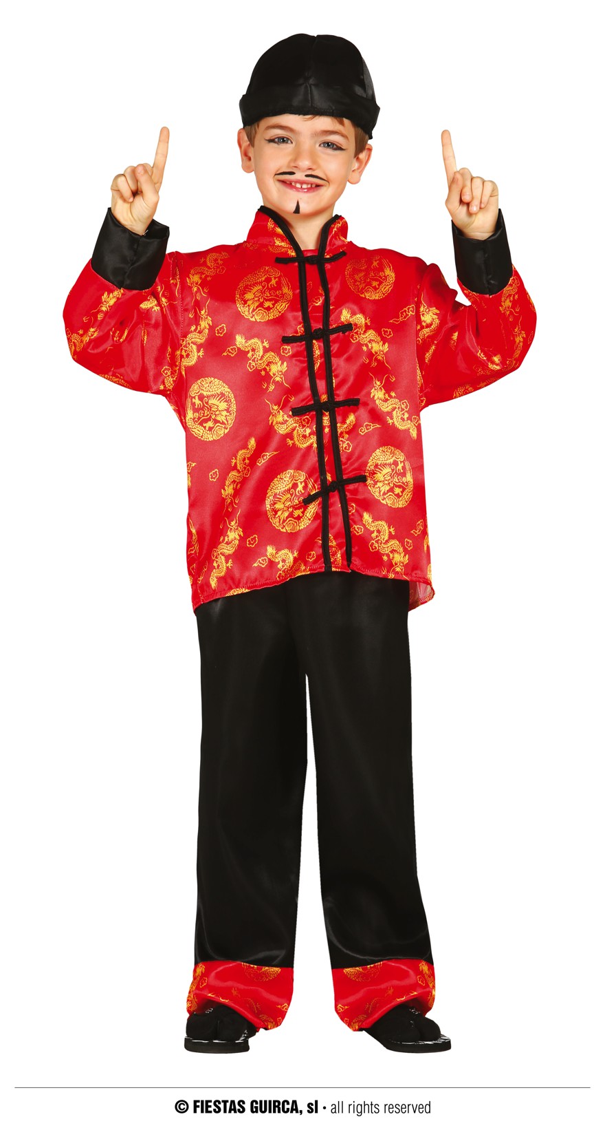 Chinesen Junge  7-9 J  rot/schwarz