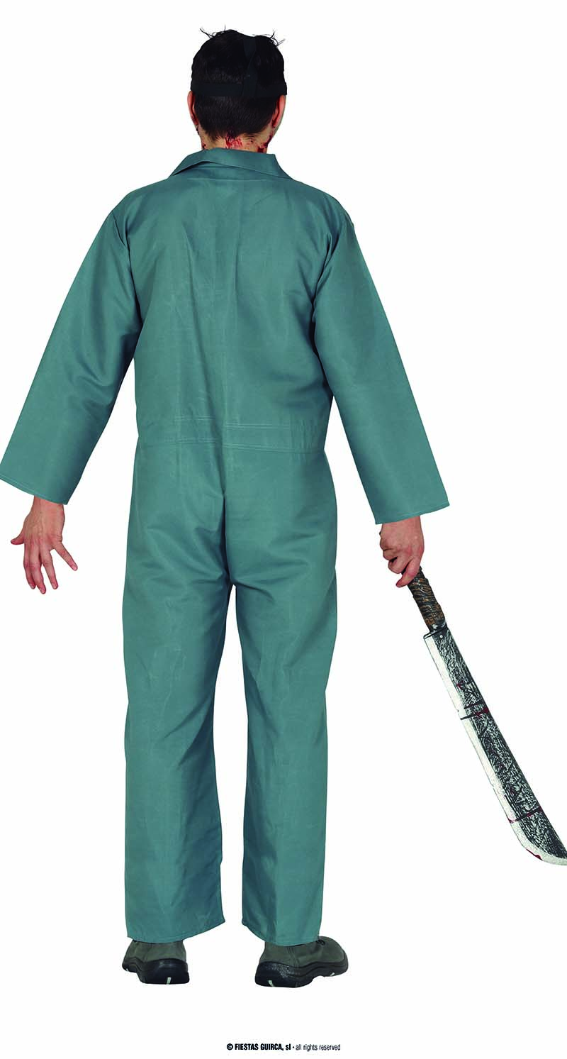 Grauer Horror Overall mit Blutflecken  54/56   XL