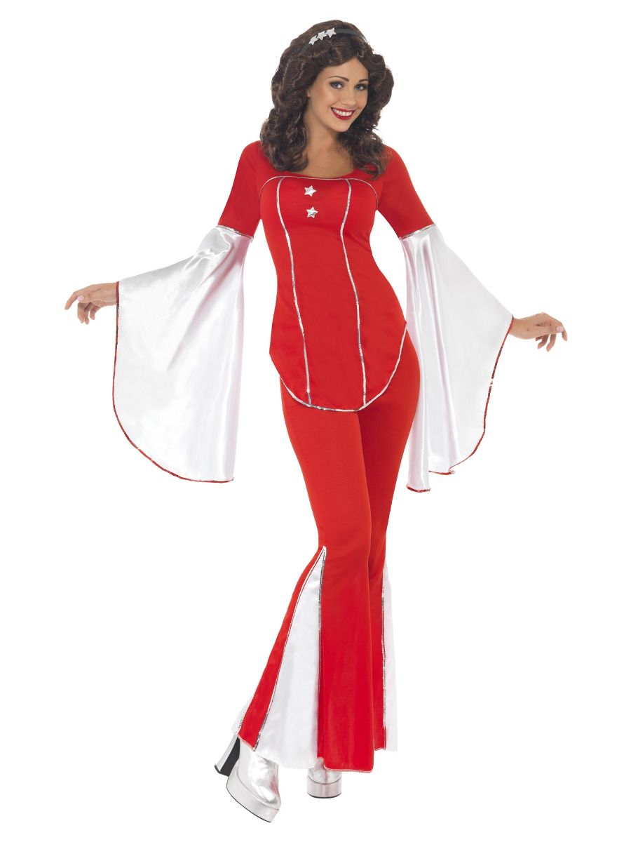 Super Trooper Kostüm für Damen SMALL rot-weiß