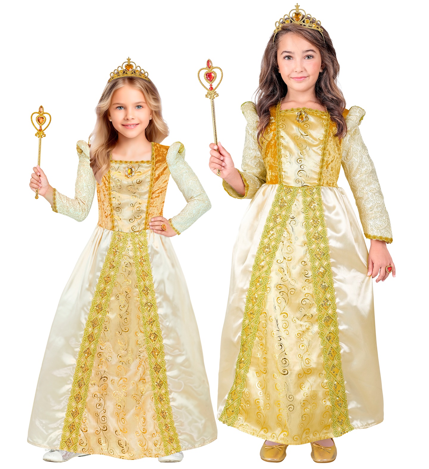Mittelalter Prinzessin 128  beige/gold