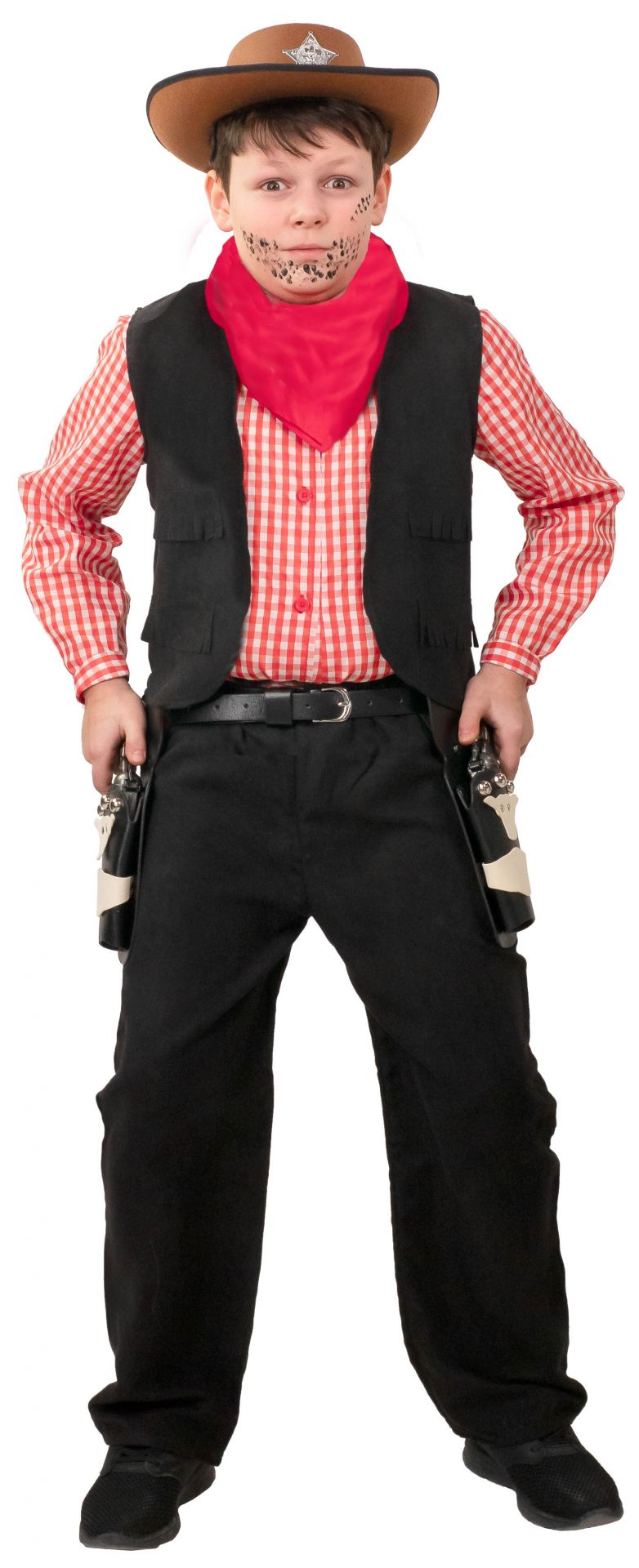 Cowboy Kosltüm Gr. 116 4teilig