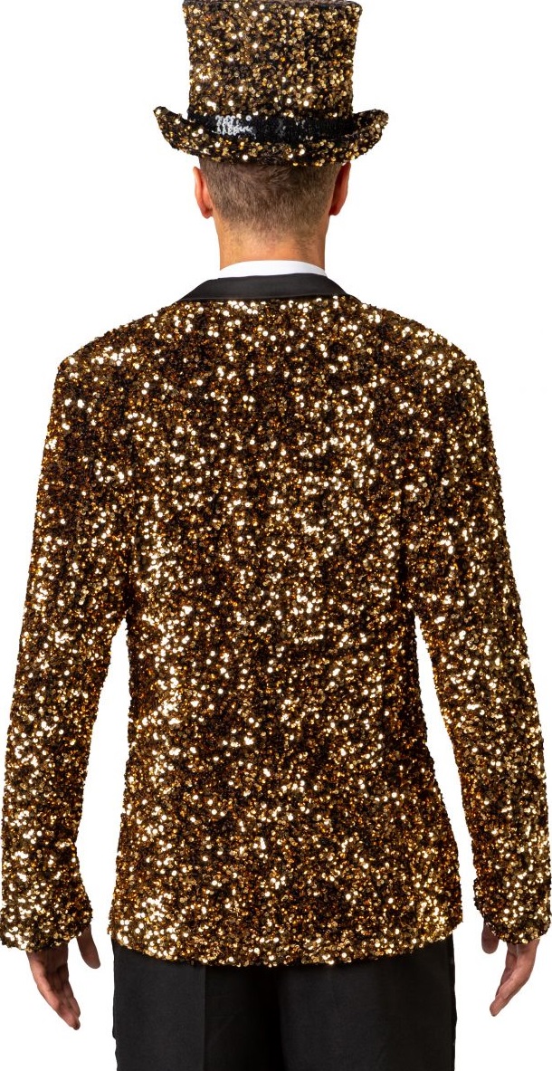 Glitzer Pailletten Jacke in Gold Größe 58 deluxe