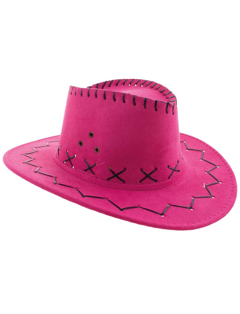 Kinder Cowboy Hut Lederoptik pink