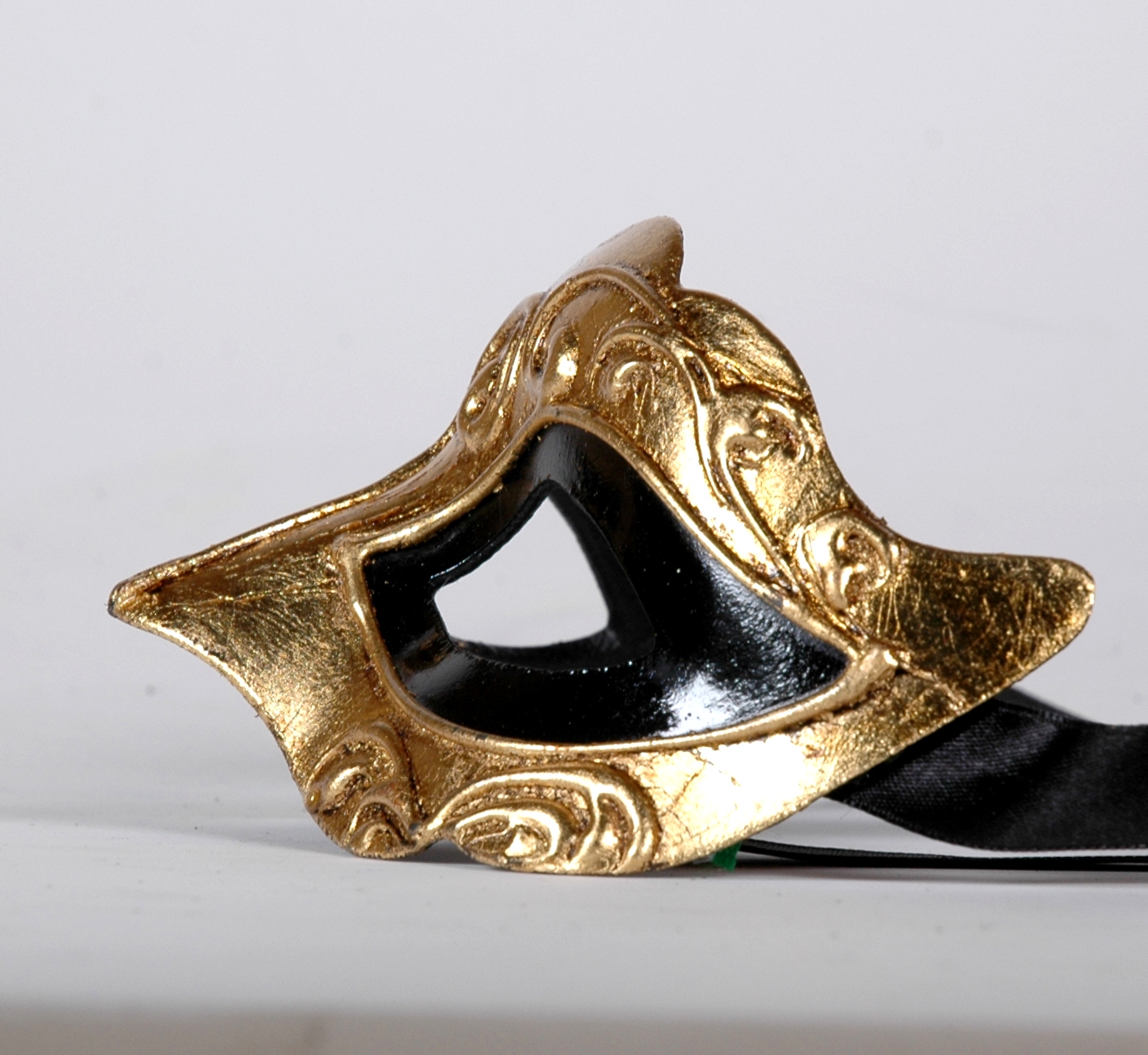 Venezianische Maske Columbine Baby Musica schwarz-gold