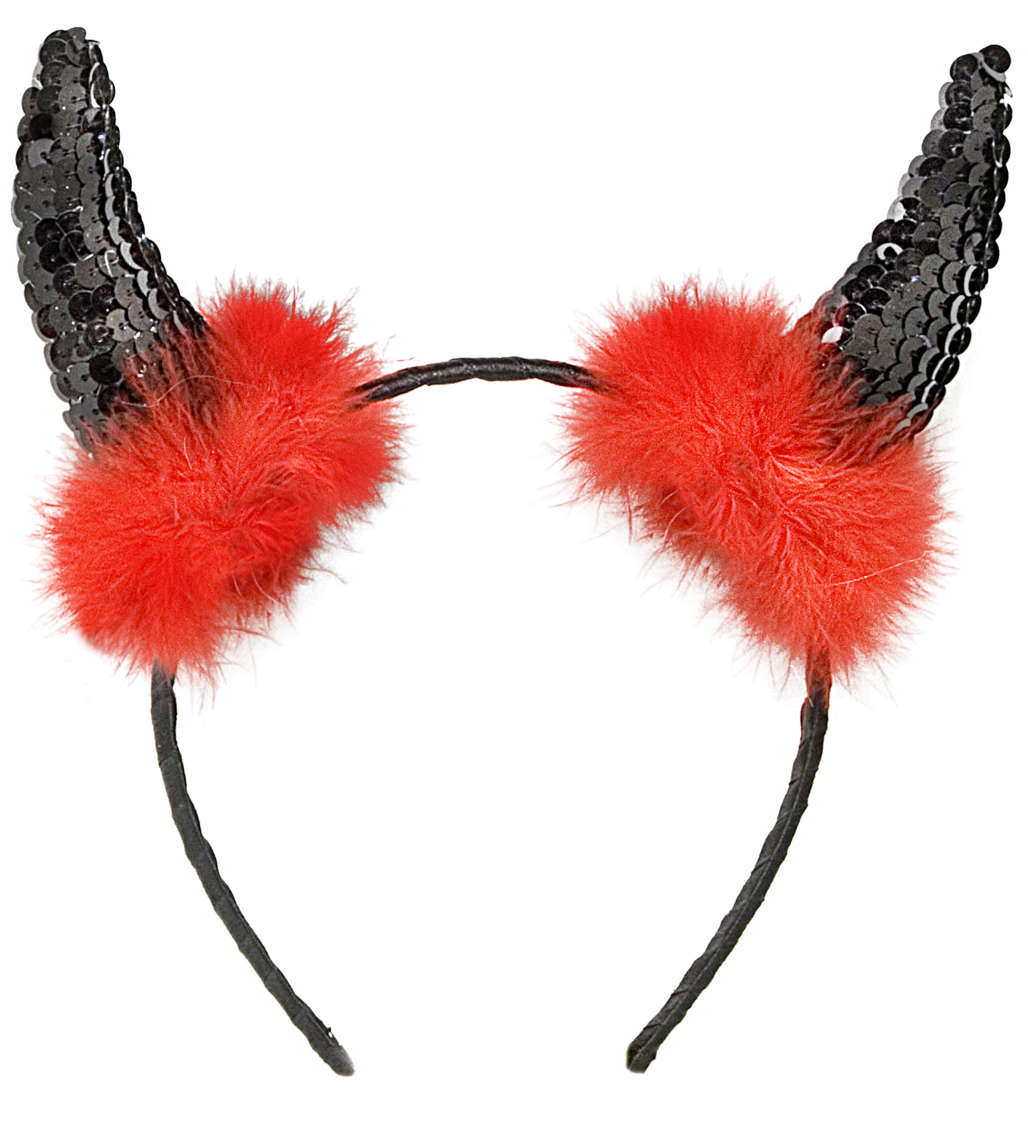 Teufelshörner schwarz mit Pailletten