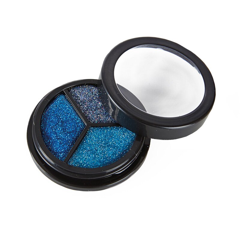 Glitter TRIO Creme blautöne-silber MakeUp