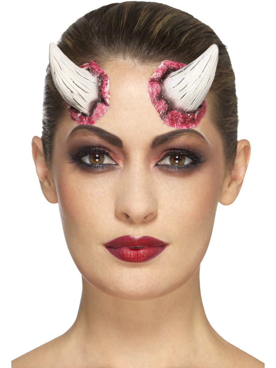 Latex Hörner beige zum Ankleben