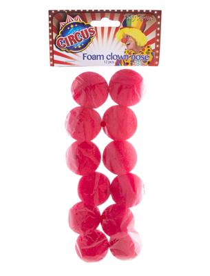 12er Pkg. Clownnasen rot Schaumstoff