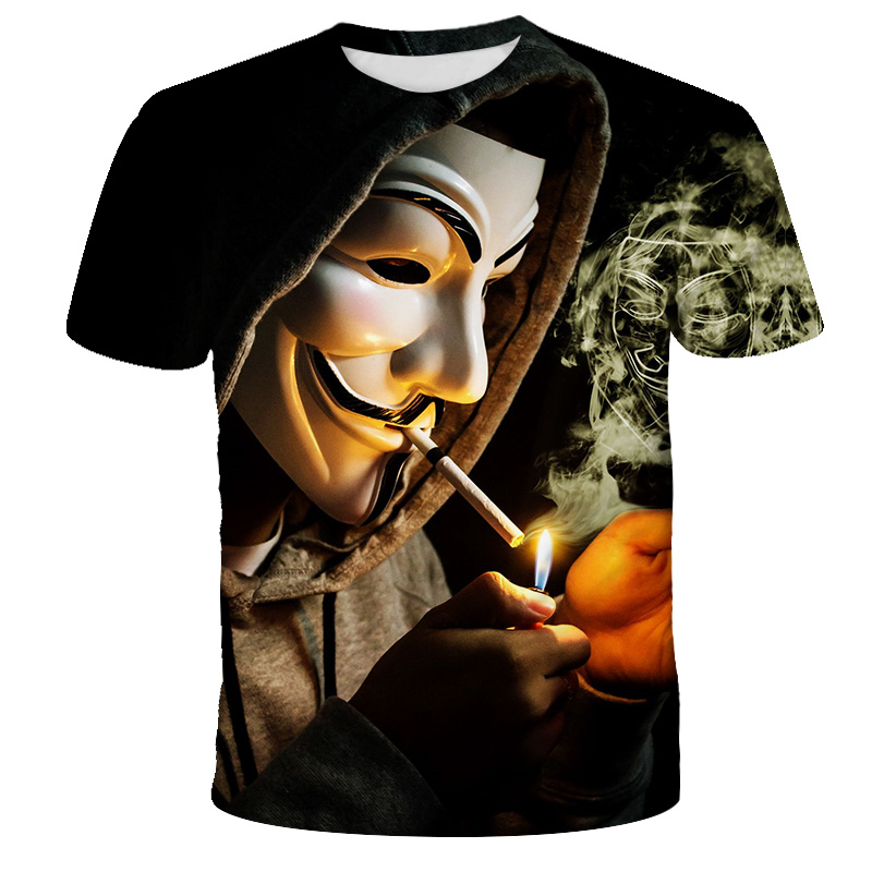Halloween T-Shirt   SMALL  3D Druck Anonymous  (XL)