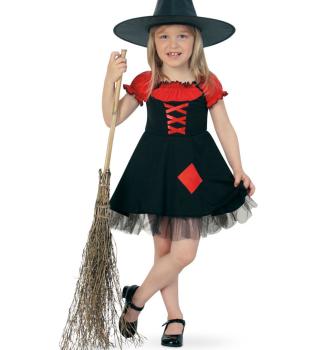 Hexen Kleid Gr. 104  schw.-rot