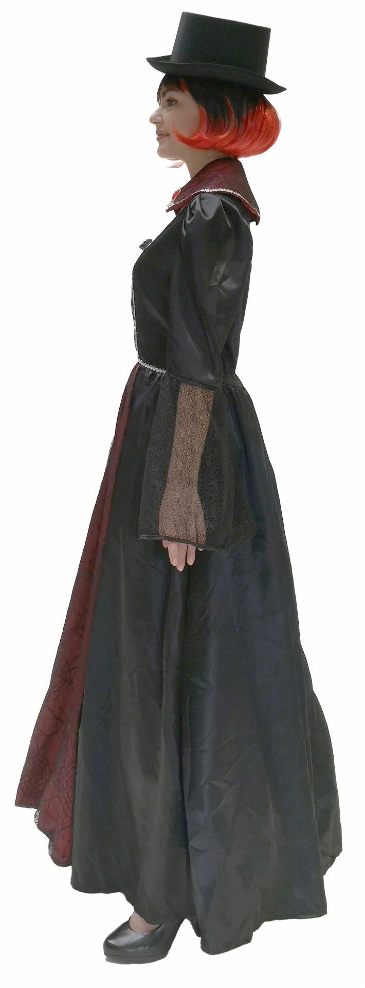 Vampir Baronin Kleid mit Kragen X-LARGE