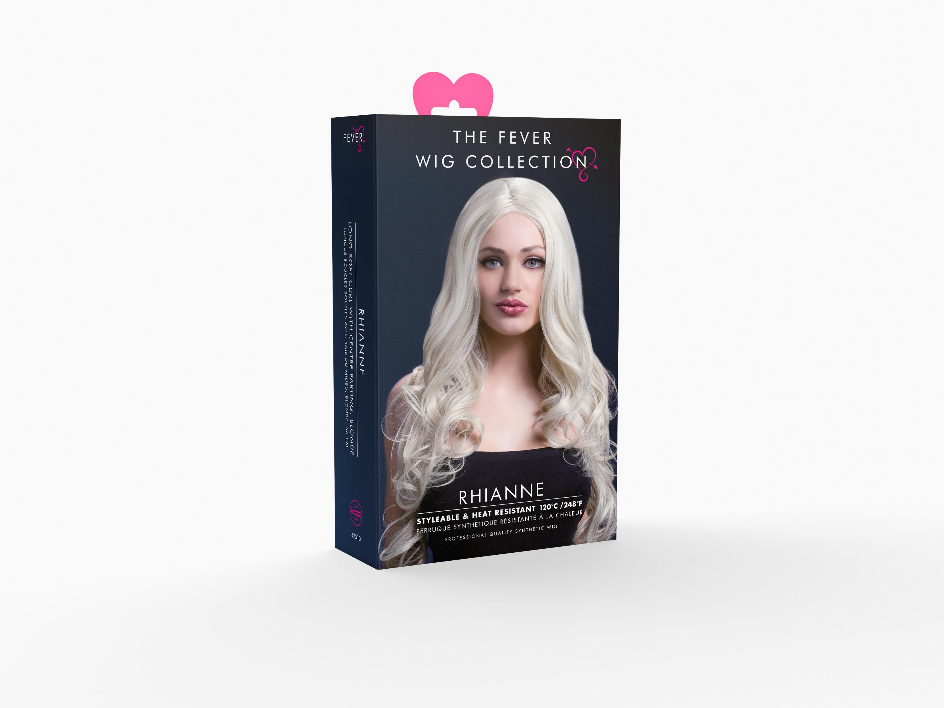 Rhianne langgelockte Perücke blond