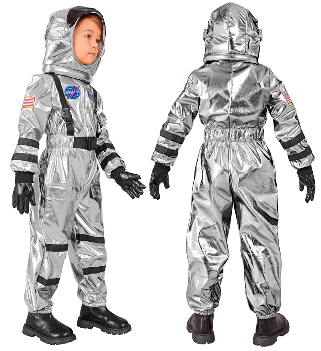 Silber Astronauten Overall  158  mit Helm