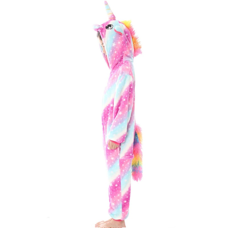 Einhorn Overall pink-blau-weiß Größe 128