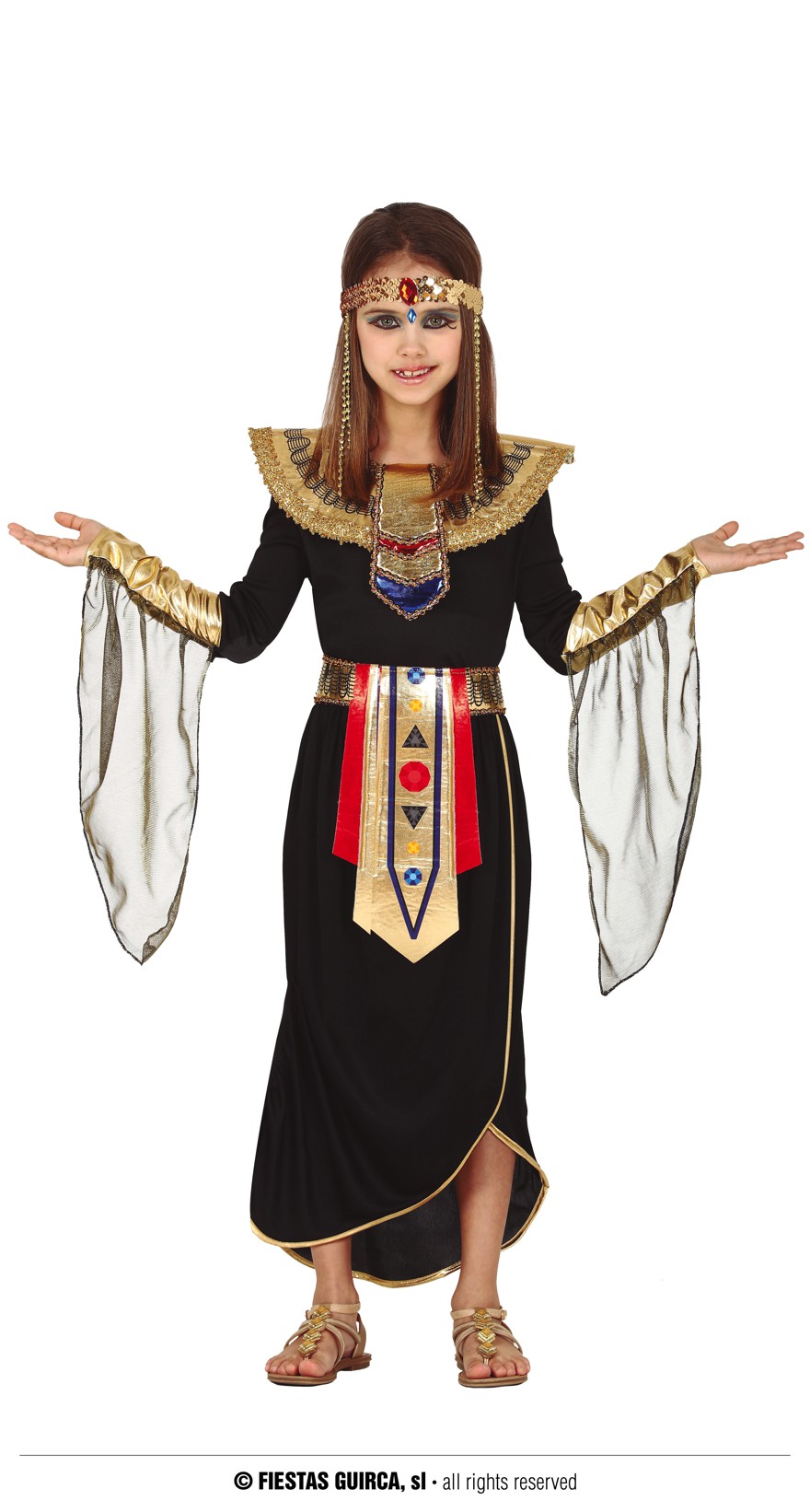 Kleopatra Kleid schwarz-gold 10-12 Jahre