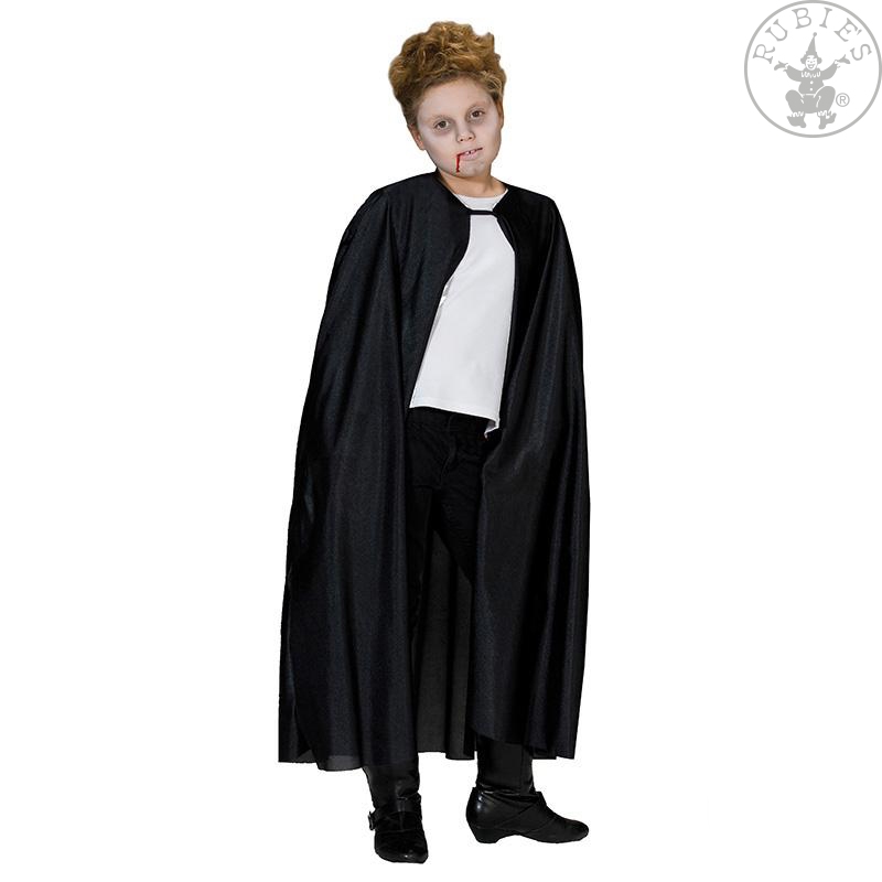 Langer Umhang schwarz ohne Kragen Größe 152