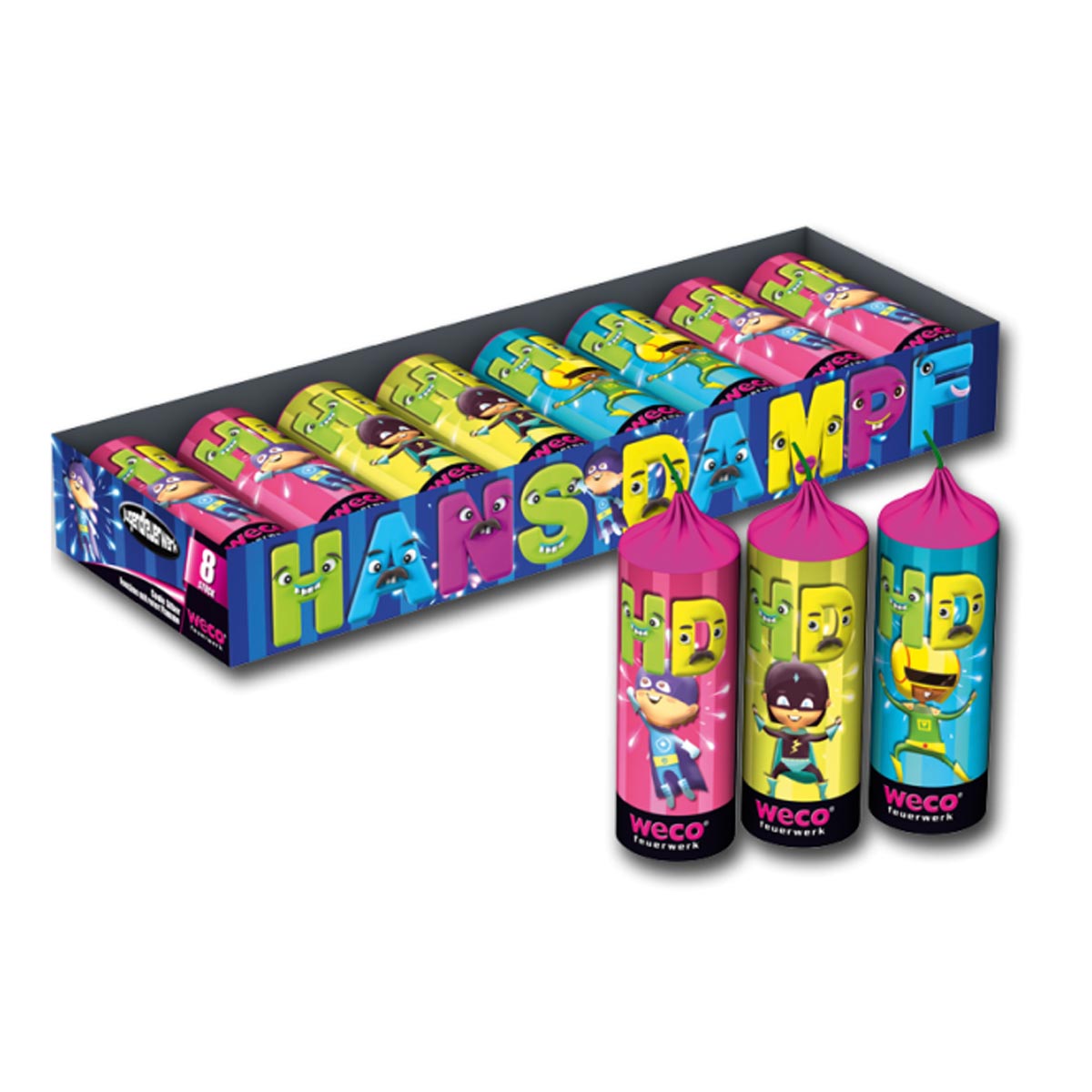 Hans Dampf Mini Fontänen 8er Pkg.  Jugendfeuerwerk