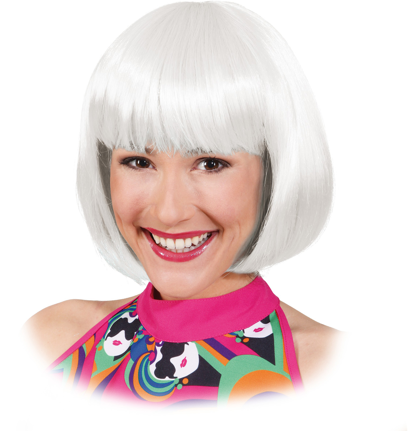 Pagenkopf Perücke in Weiß