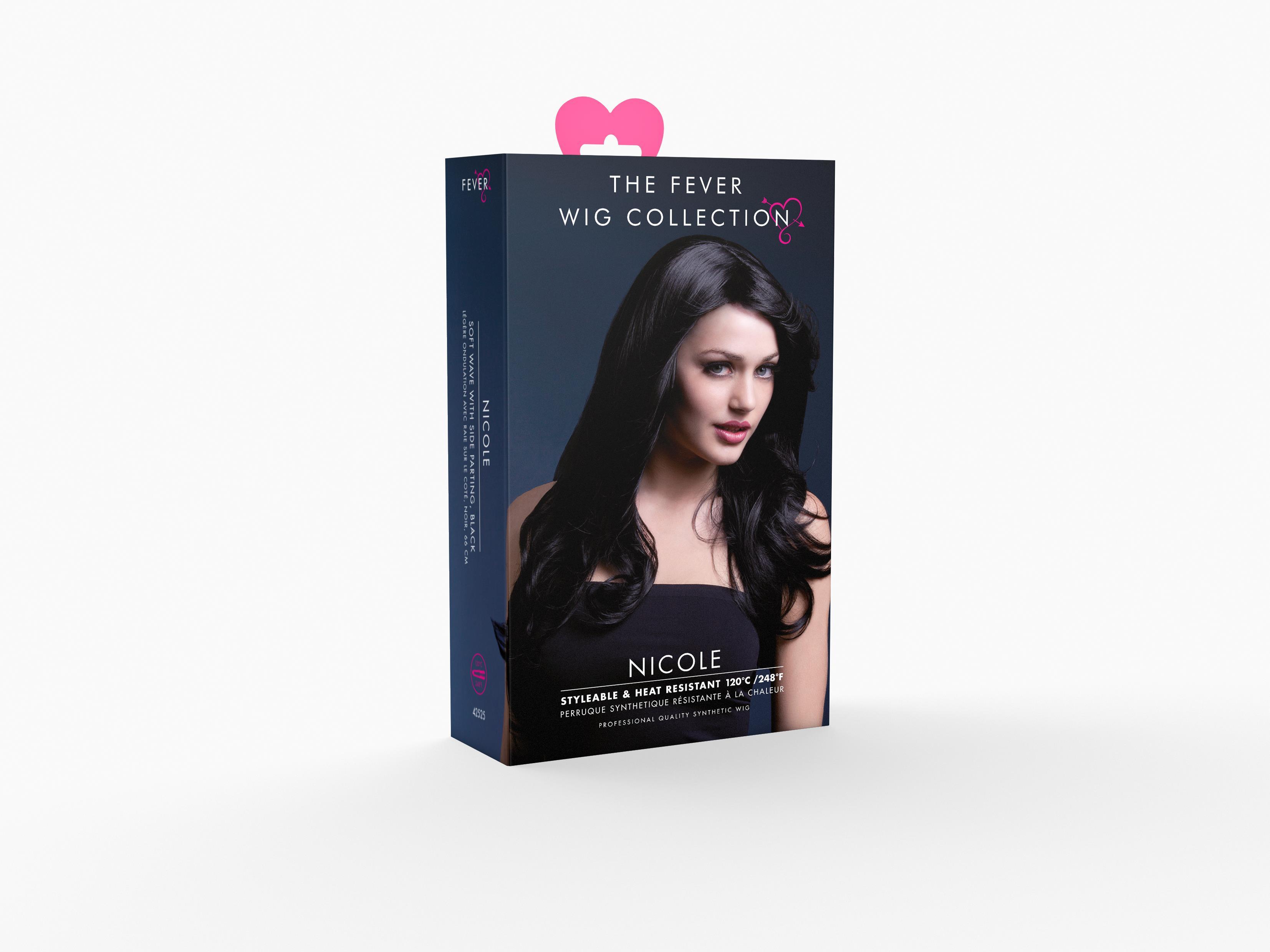 Nicole Langhaar Perücke schwarz Premium Qualität