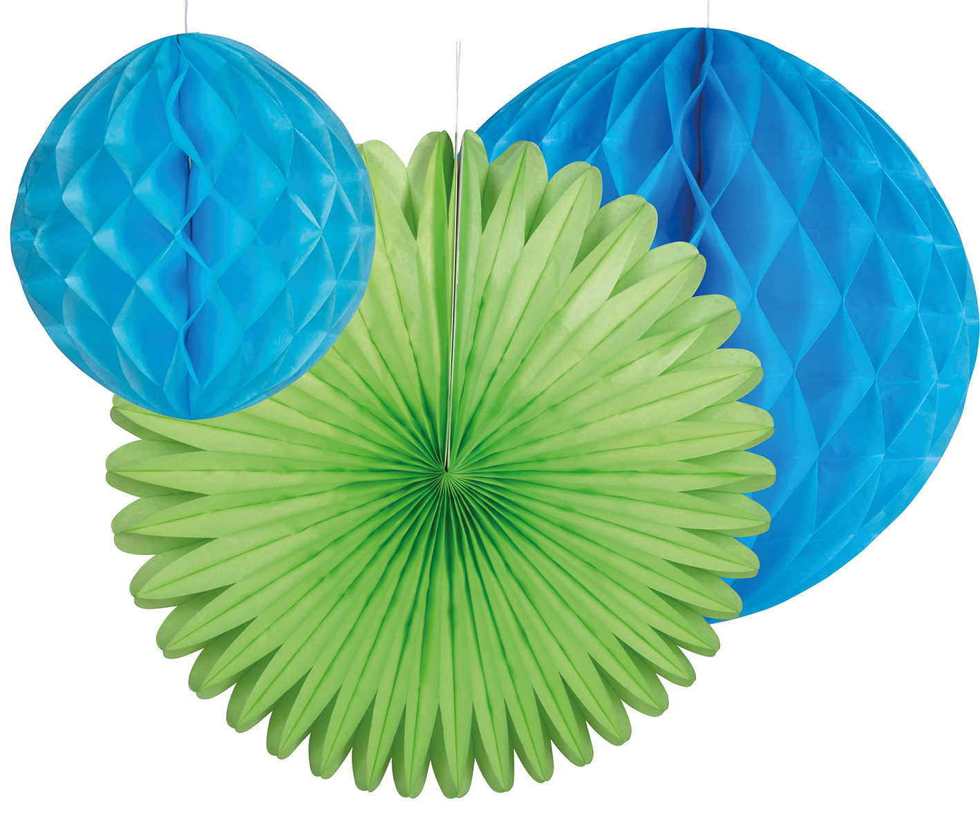 Deko Lampion Set  grün-blau 3tlg.