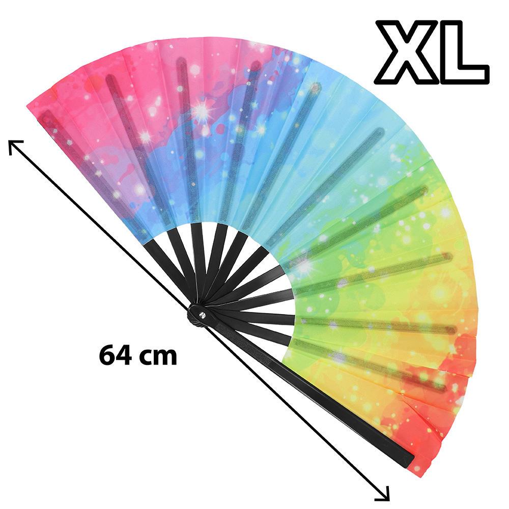 XL Regenbogen Fächer ca 64cm