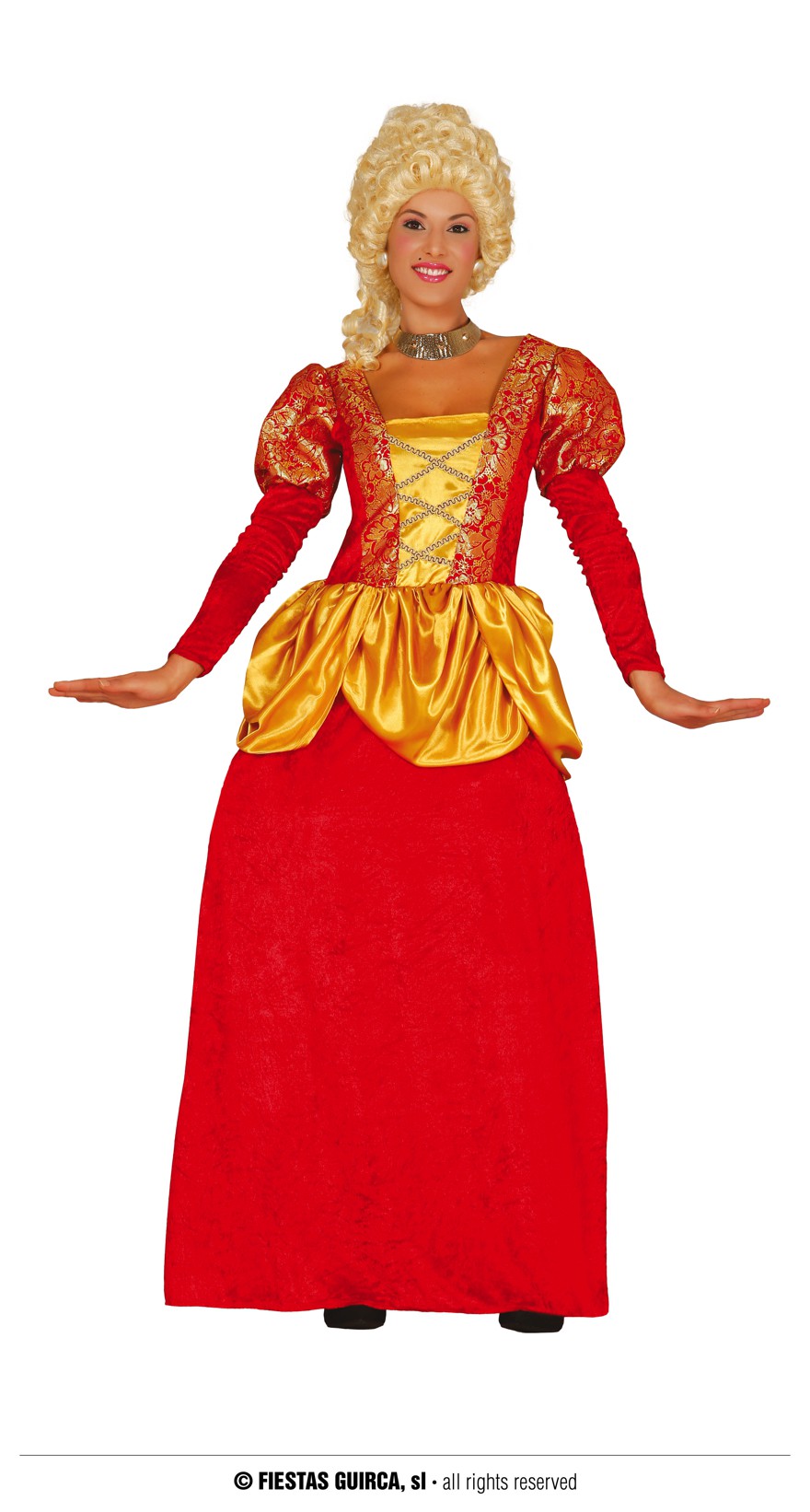 Marquise Kleid rot-gold 38/40  M