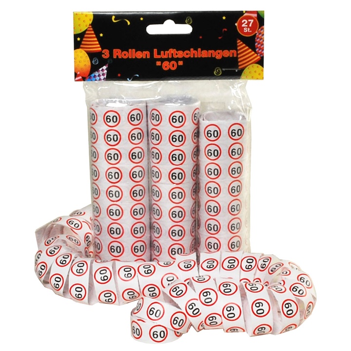 3er Pkg. Luftschlangen "60"