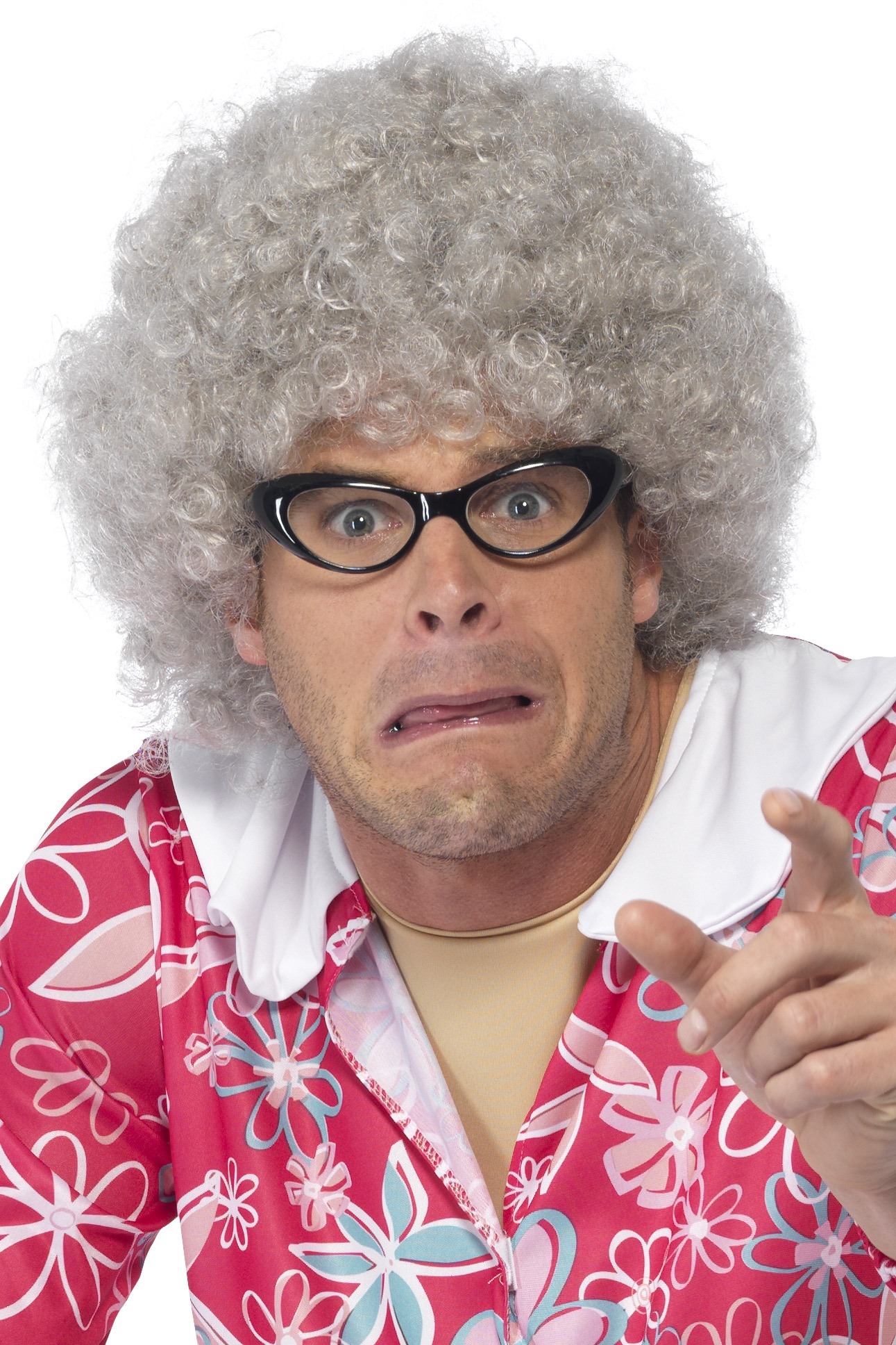 Granny Perücke grau Oma Perücke