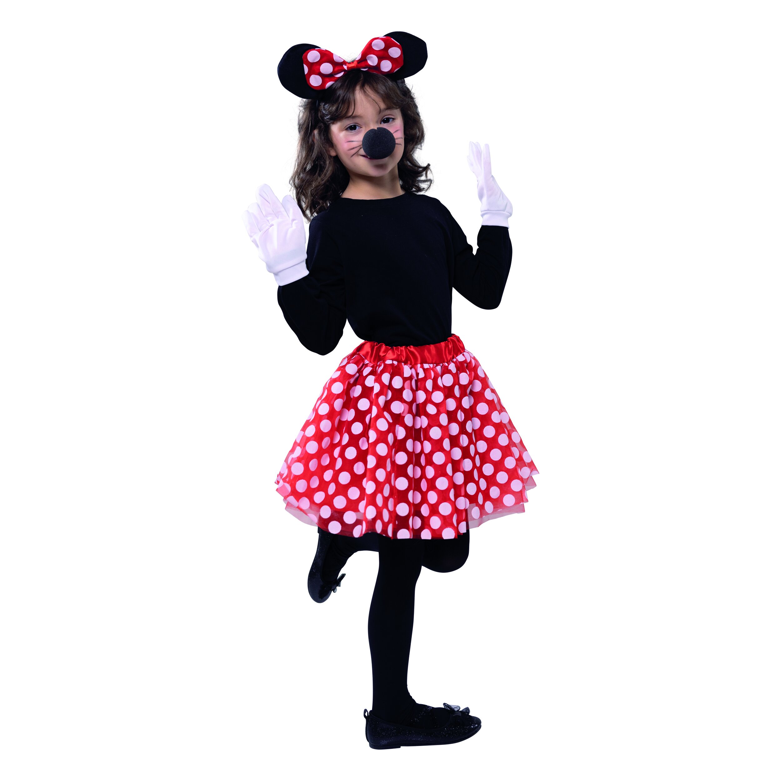 Minnie Set 4tlg. Maus-Rock rot-weiß