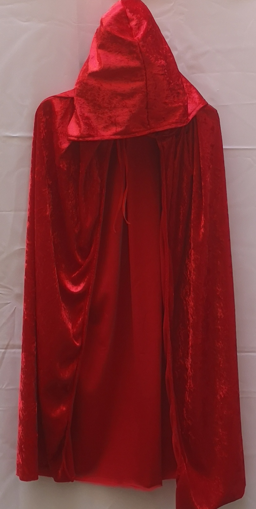 Velour Umhang hellrot   XS  90cm