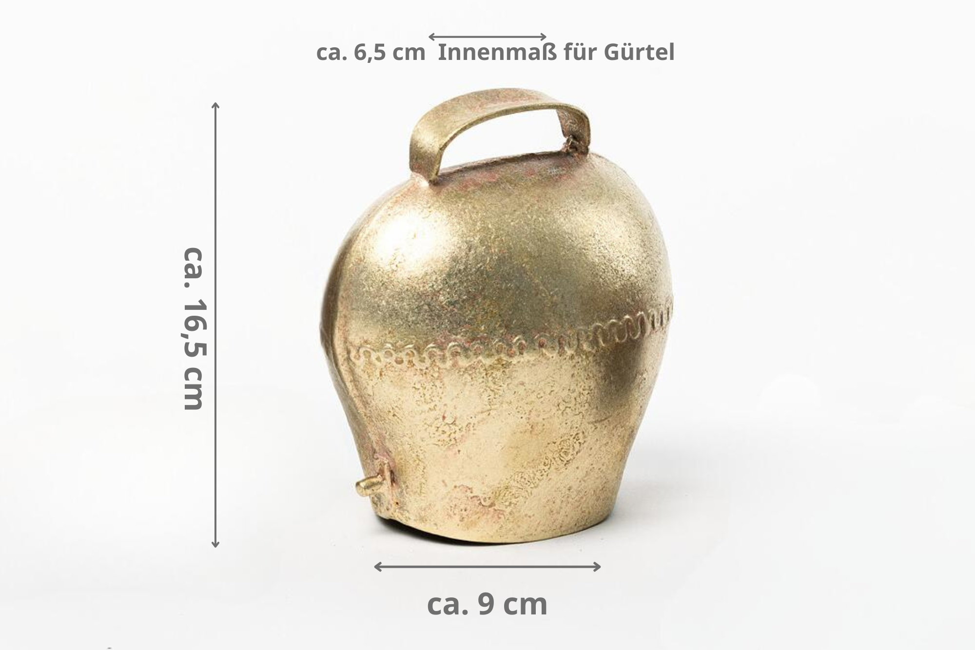 Glocke Schmiedeeisen Gold  ca.15x16,5cm