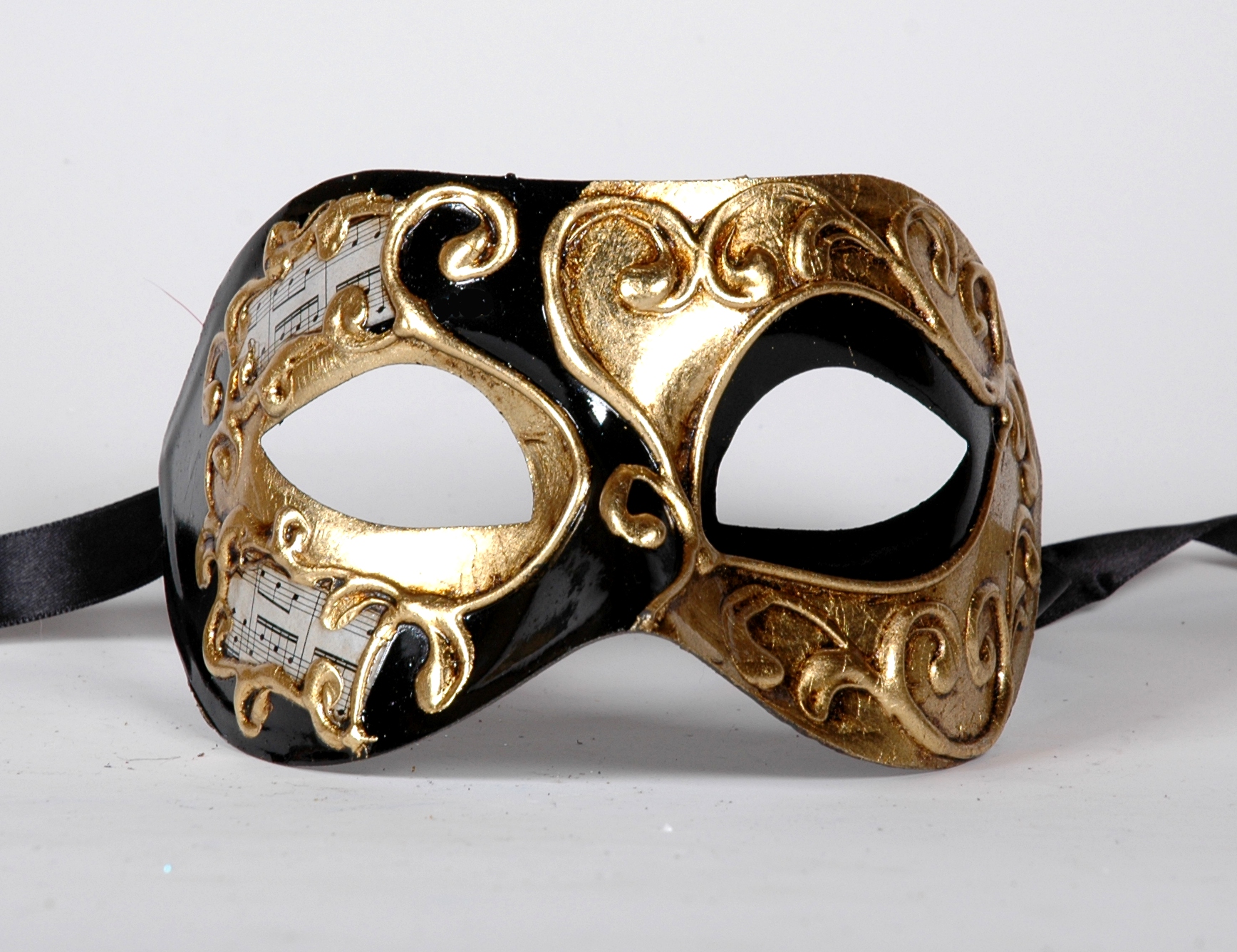 Venezianische Maske Columbine Musica gold-schwarz