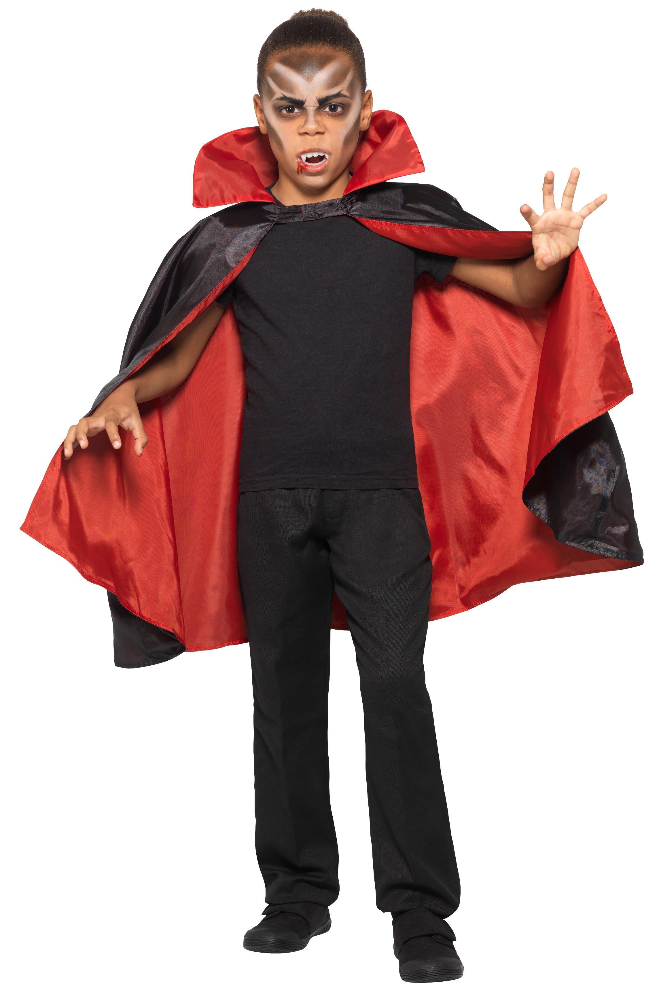 Vampier Umhang rot/schwarz für Kinder