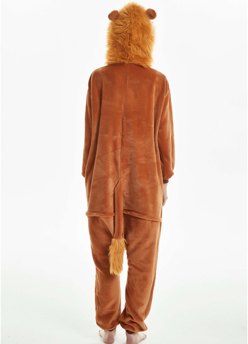 Löwen Kostüm Plüsch Overall   X-SMALL