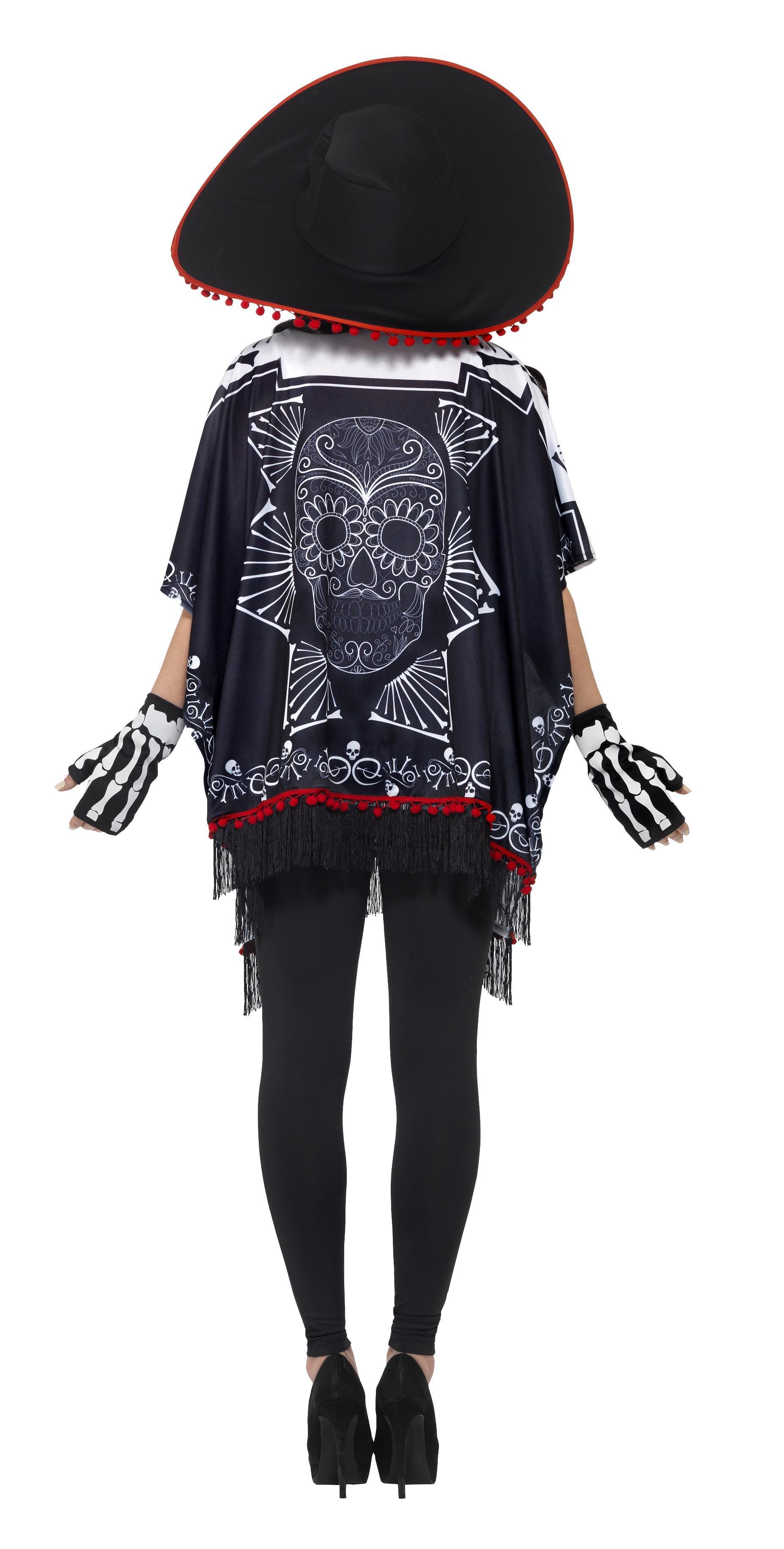 Day of the Dead Poncho m.Hut, Handschuhe OSZ