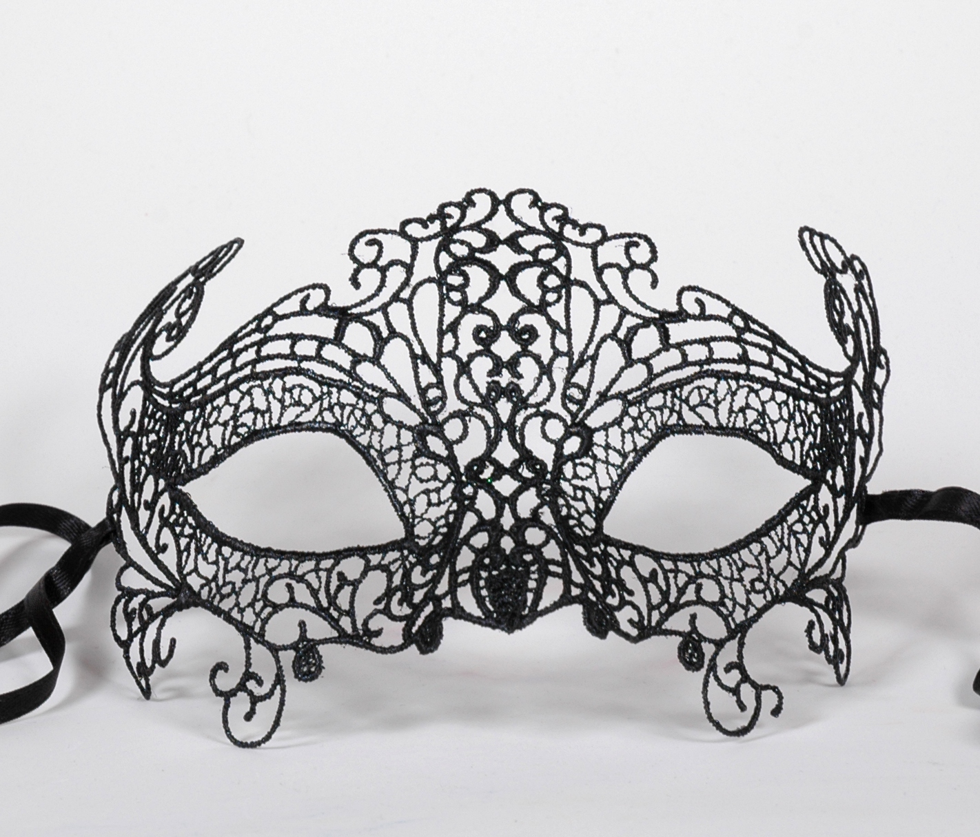 Venezianische Spitzen-Maske schwarz