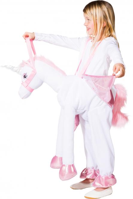 Reitkostüm Einhorn für Kinder weiss-pink