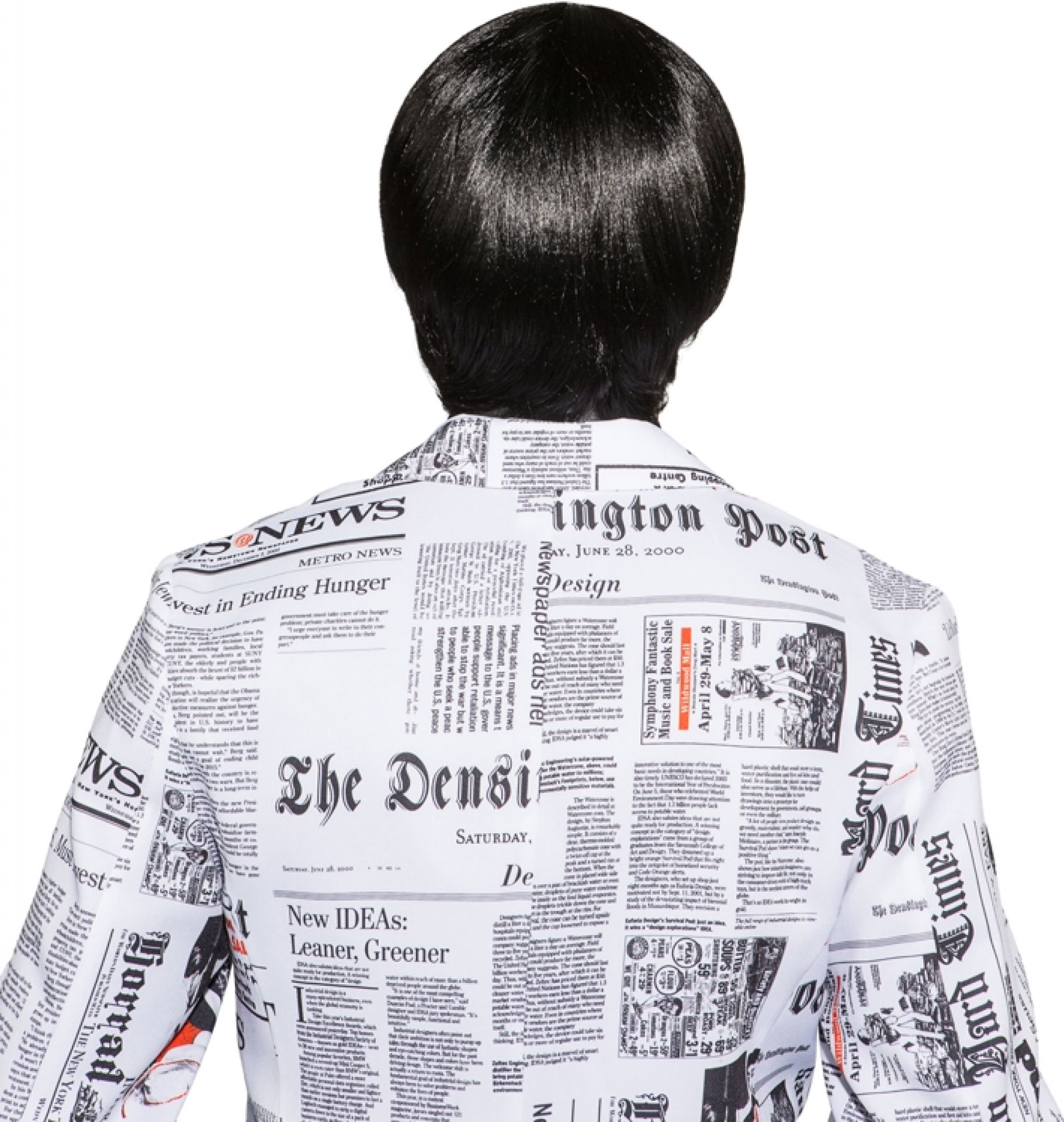 Pilzkopf Perücke schwarz