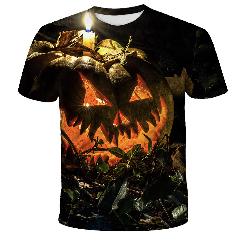 Halloween T-Shirt   M/L   3D Druck Kürbis  (3XL)