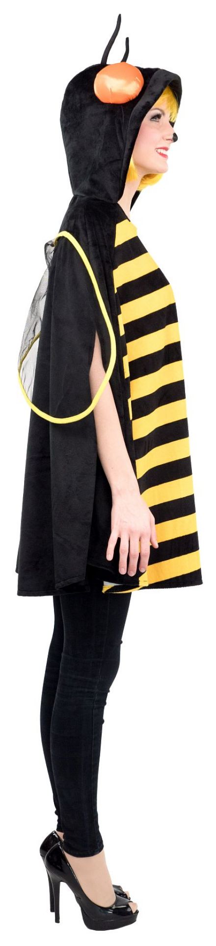 Bienen Cape/Poncho mit Kapuze für Erwachsenen