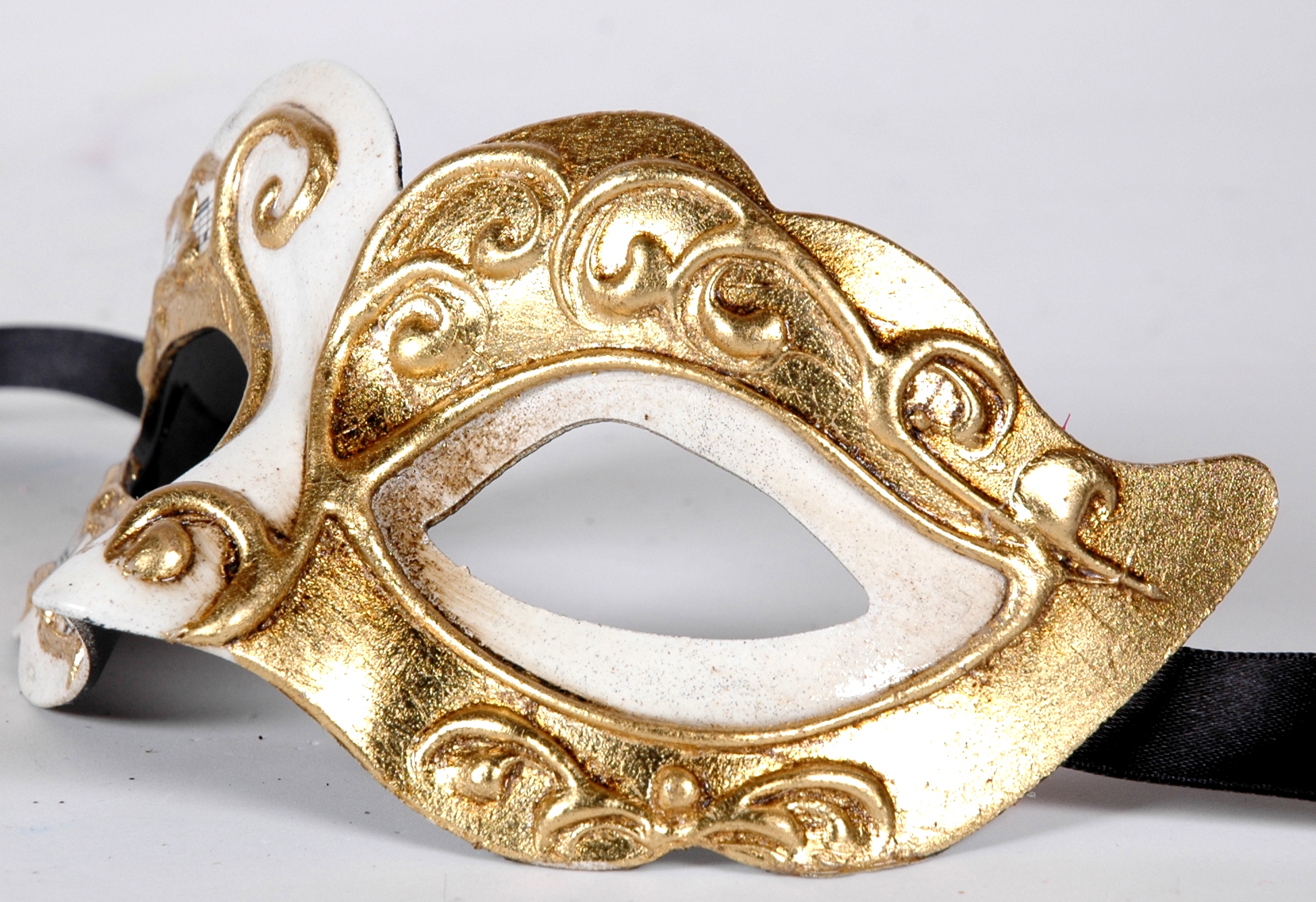 Venezianische Maske Columbine Baby  Sinfonia  weiss-gold