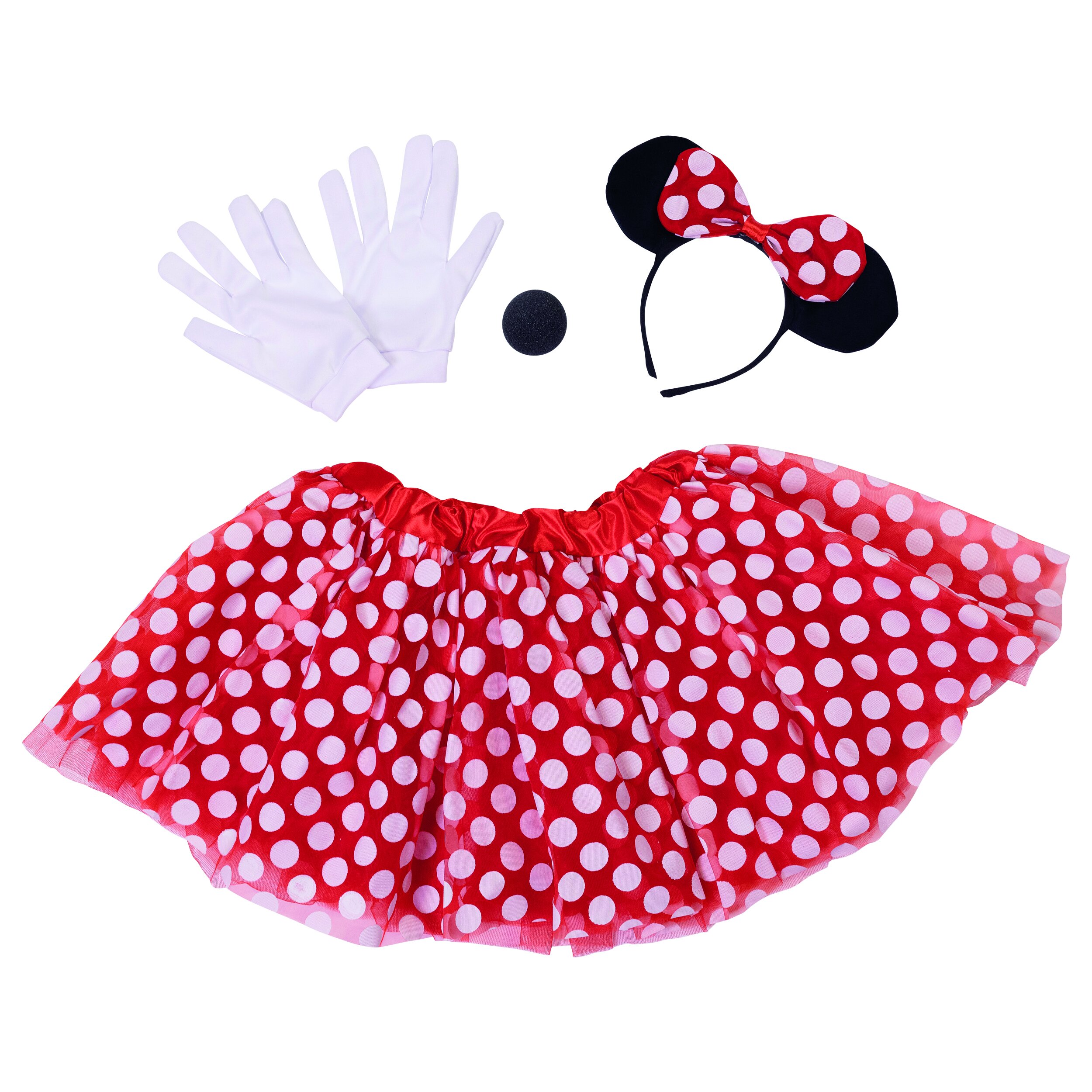 Minnie Set 4tlg. Maus-Rock rot-weiß