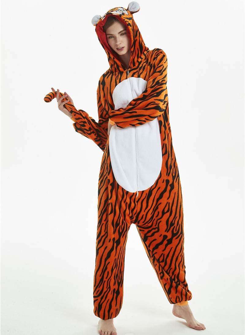 TIGER Kostüm Overall  SMALL für Erwachsene