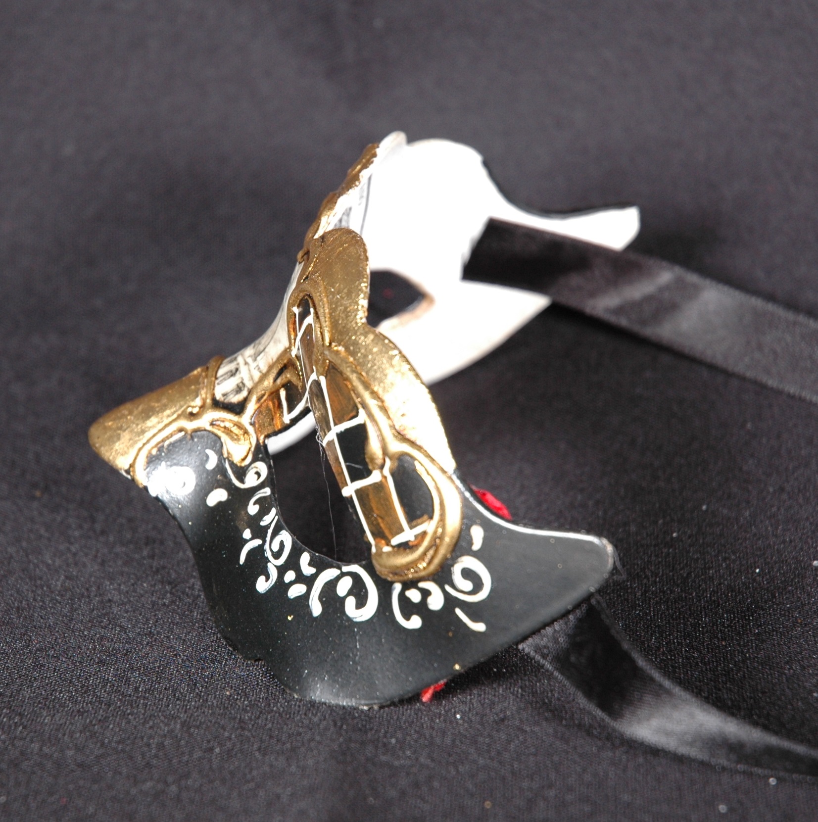 Venezianische Maske Columbine Baby VENEZIA schwarz-gold