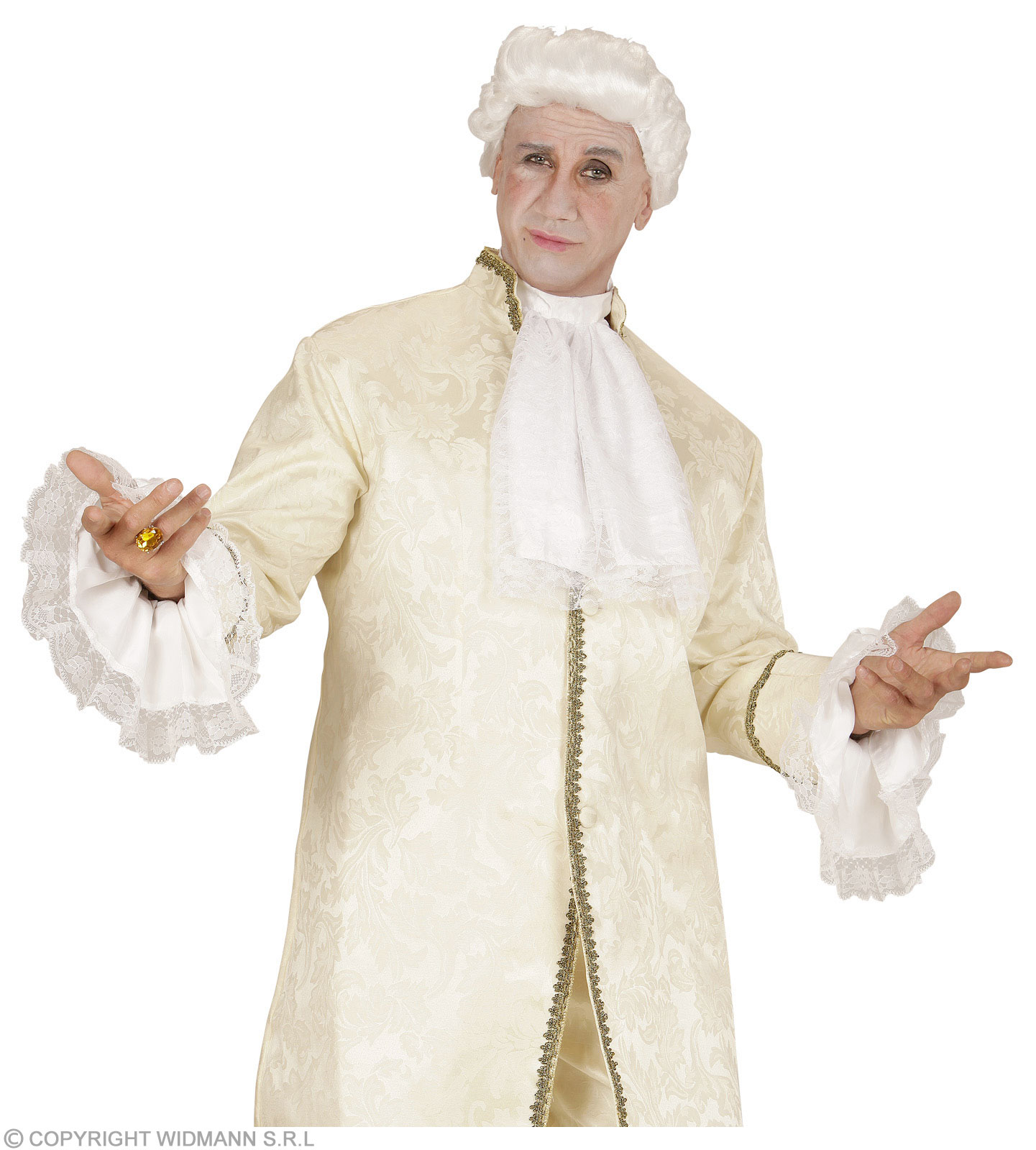 Spitzen Jabot weiß mit Manschetten