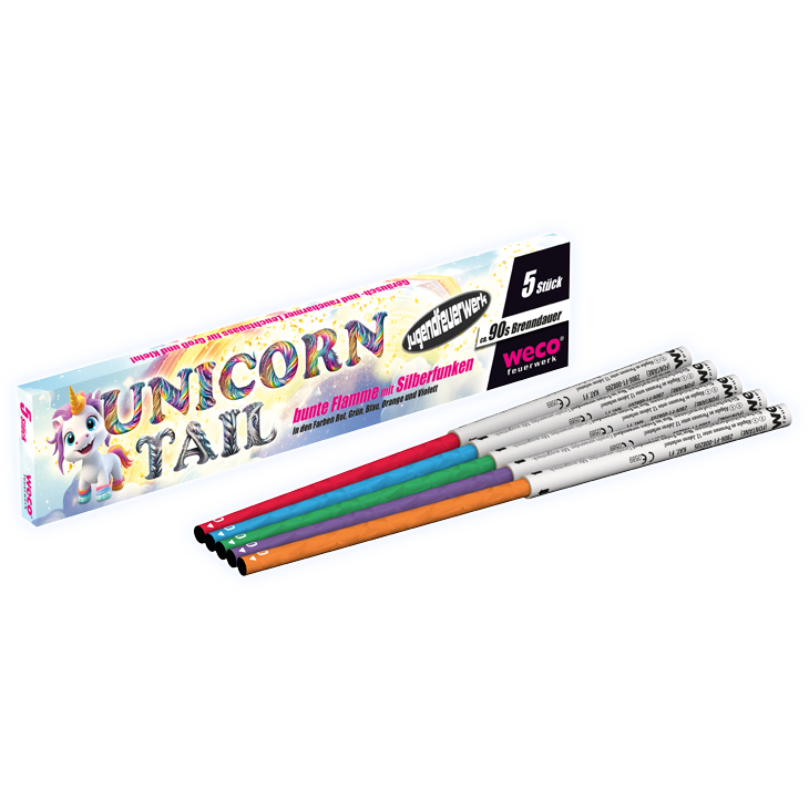Einhorn Fontänen-Stäbe 5er Pkg. Jugendfeuerwerk