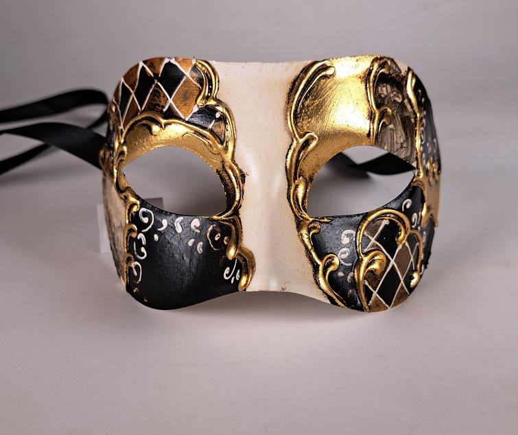 Venezianische Maske Columbine VENEZIA schwarz-gold