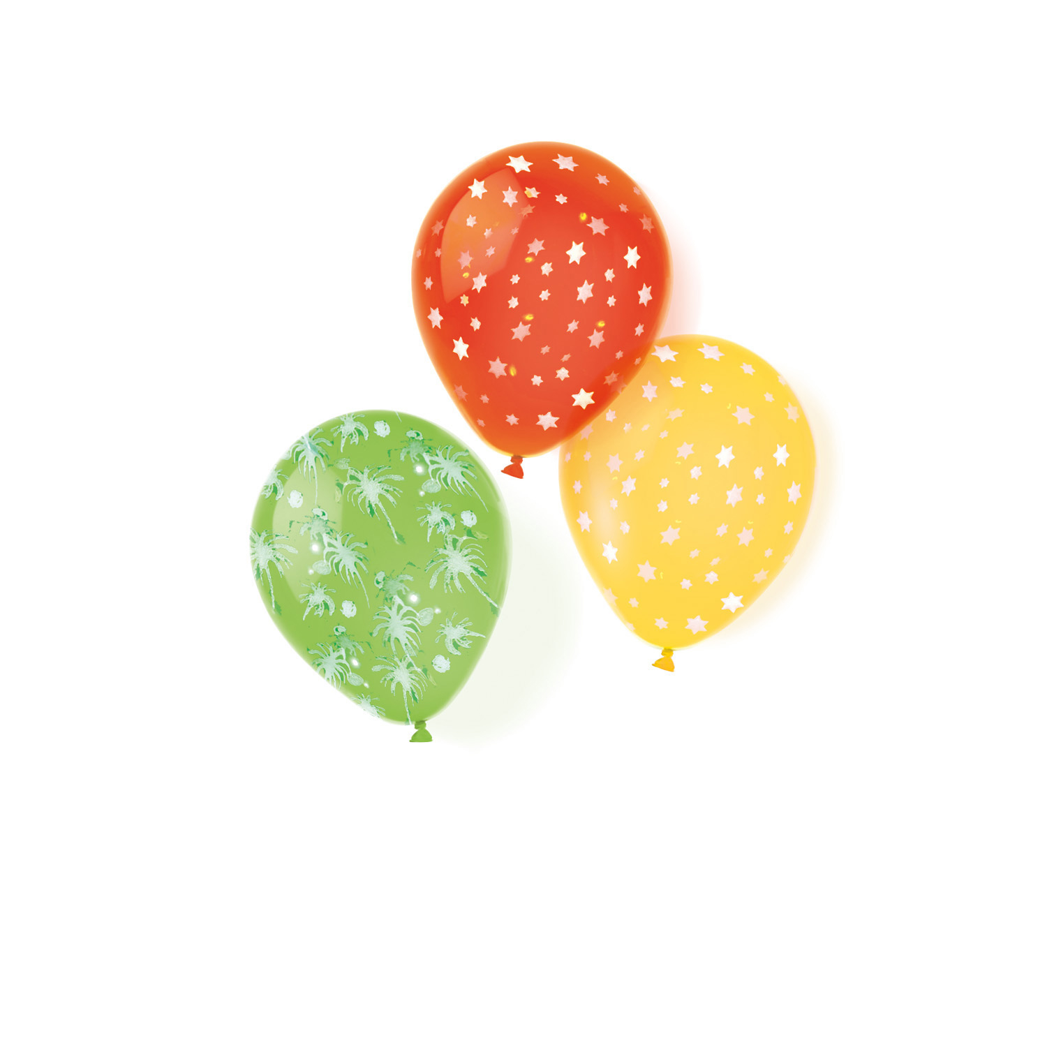 6 Luftballons Sternen Aufdruck sortierte Farben D:25,4 cm