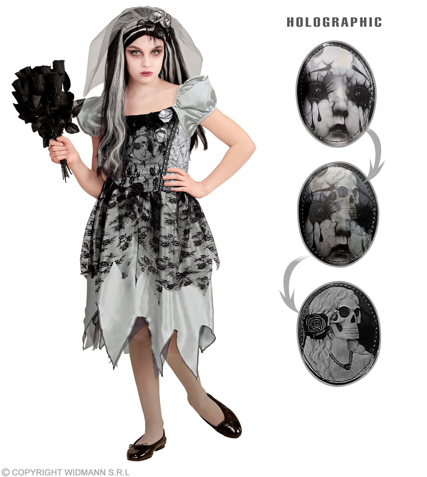 Geisterbraut 158 Kleid m.Schleier