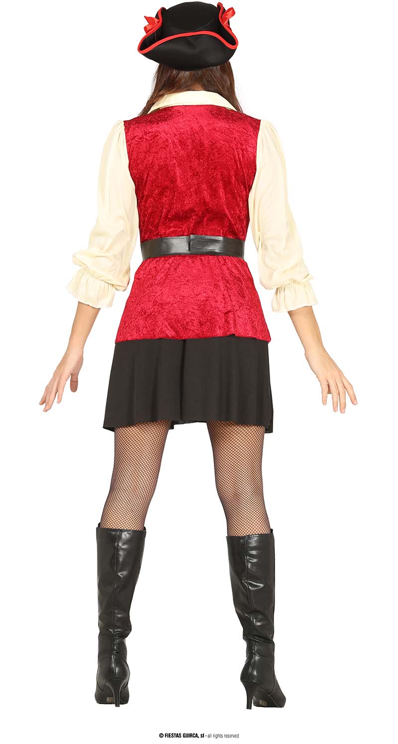 Piraten Lady  Kleid  rot-schw. 42/44   L